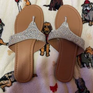 Bedazzled flip flops